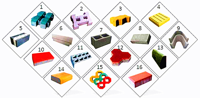 新型環保磚機設備生產的磚型